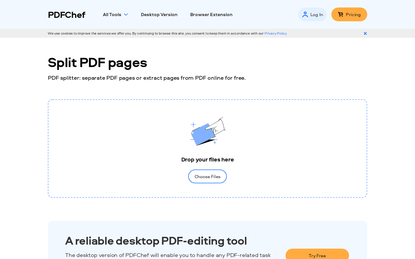 Split PDF pages preview
