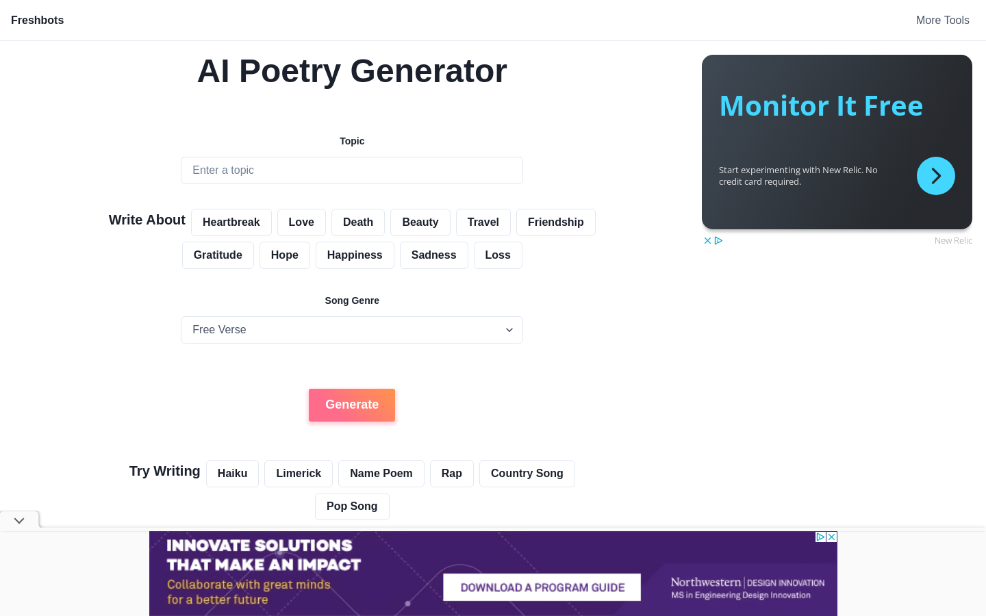 AI Poetry Generator by Freshbots preview