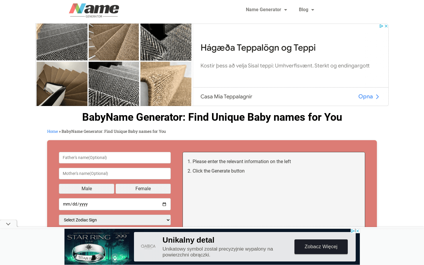 Baby Name Generator preview