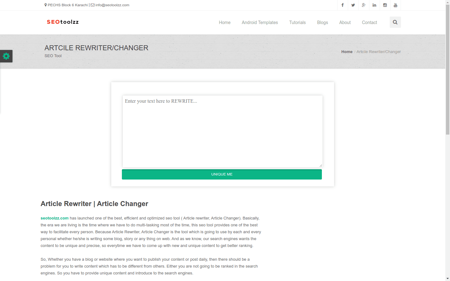 Article Rewriter preview
