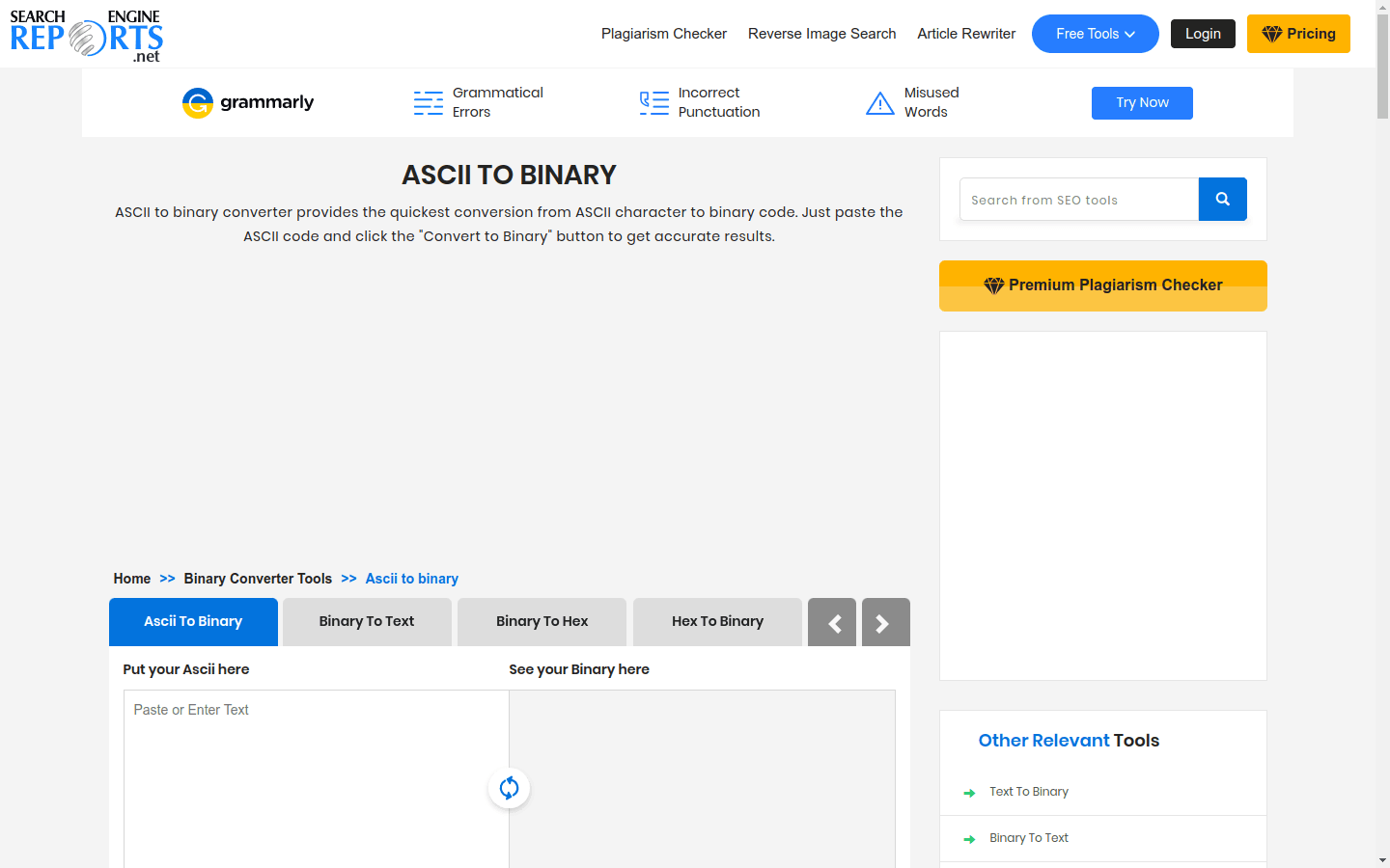 Convert ASCII Character to Binary preview