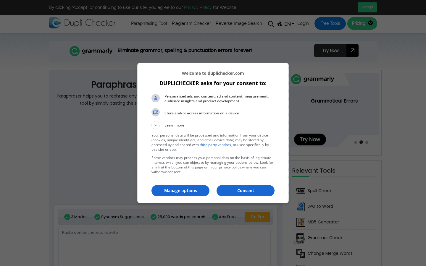 Paraphrasing Tool preview