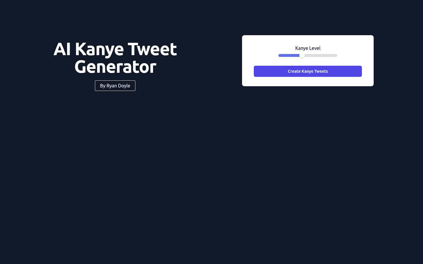 AI Kanye Tweet Generator preview