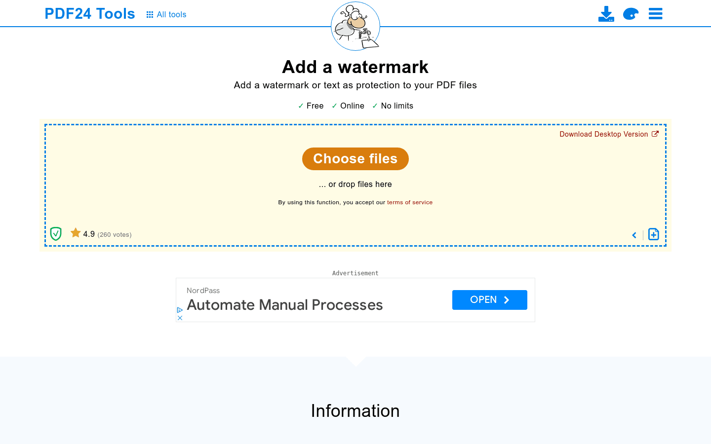 Add a watermark to PDF preview