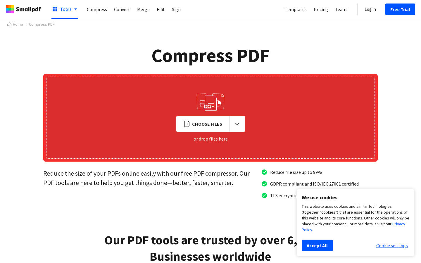 Compress PDF preview