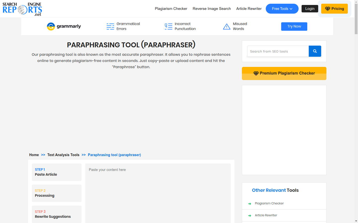 Paraphrasing Tool preview