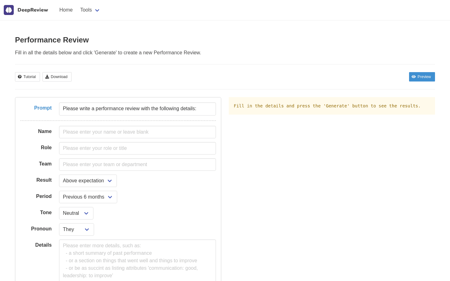 Performance Review preview