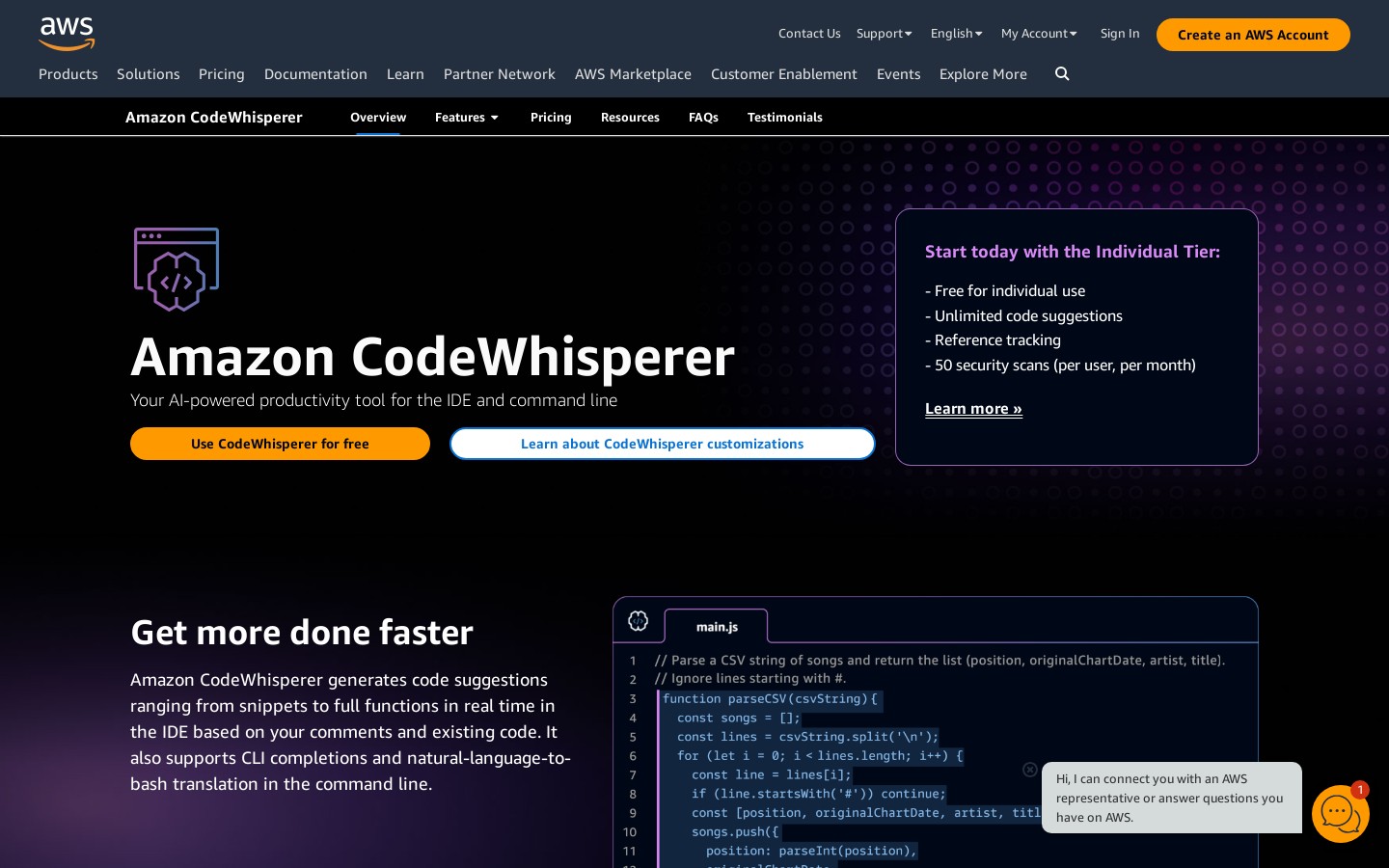 Amazon CodeWhisperer preview