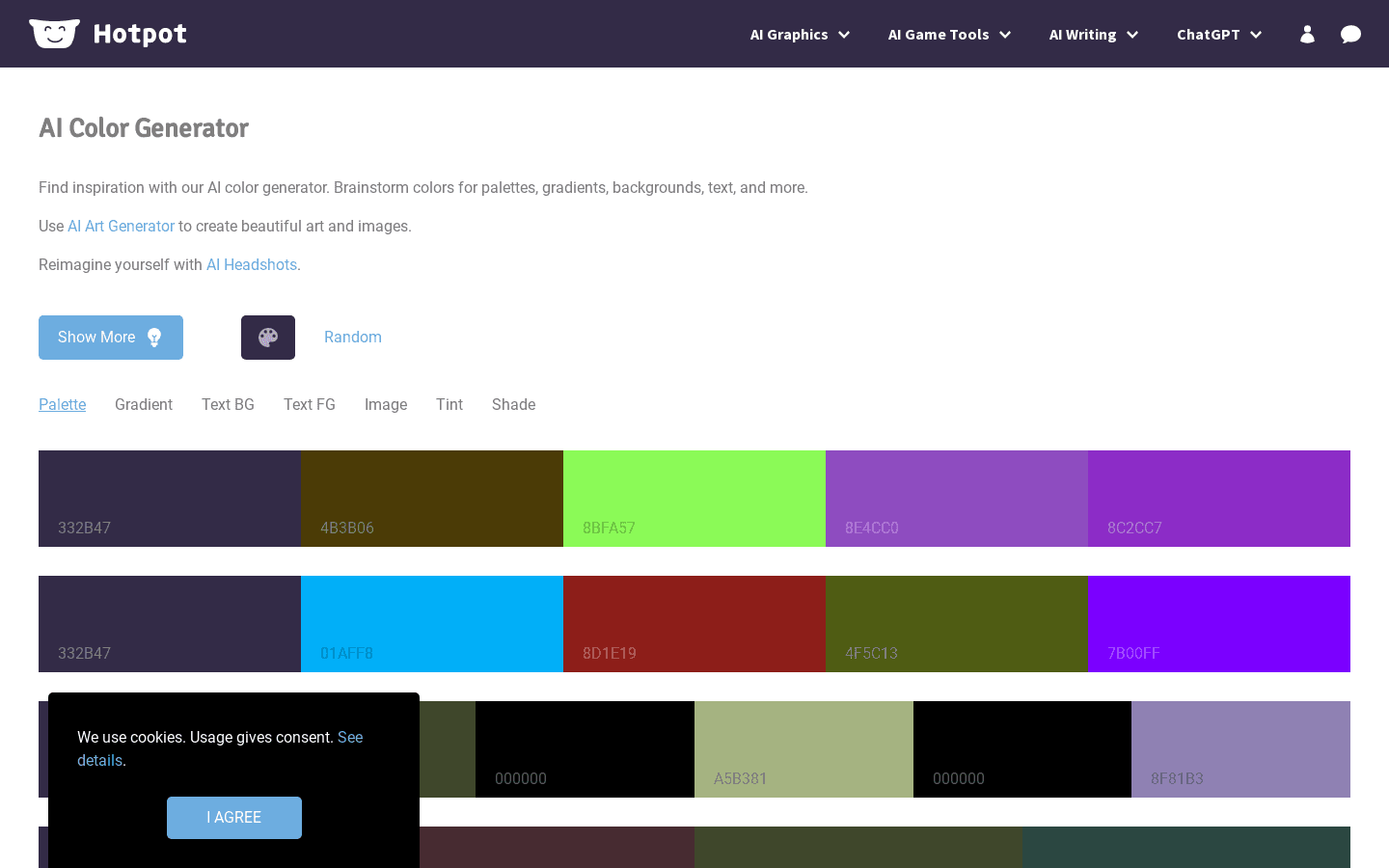 AI Color Generator preview