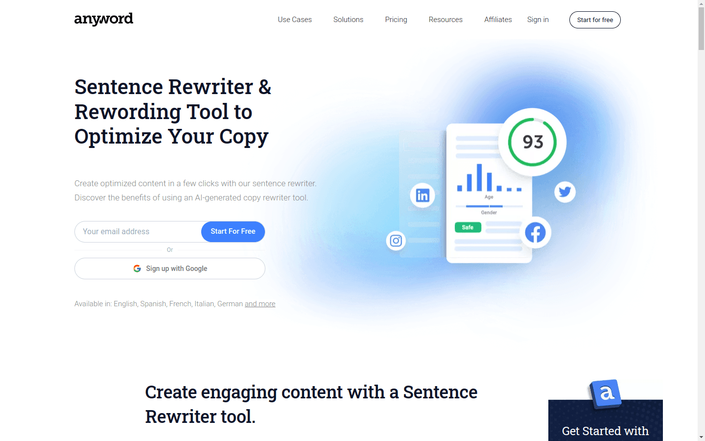 Sentence Rewriter & Rewording Tool preview