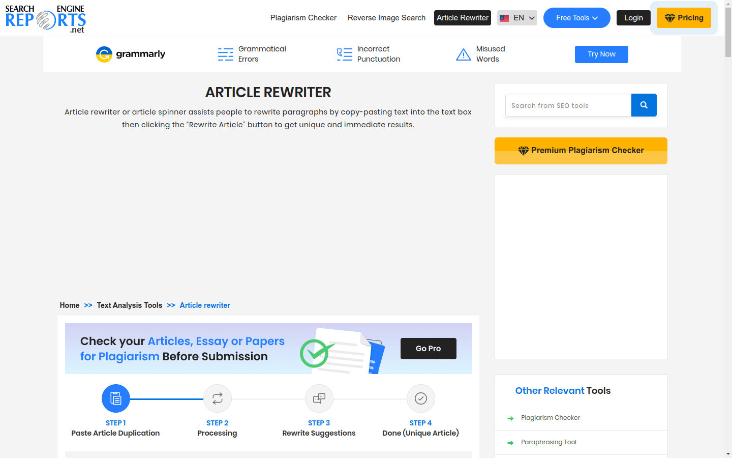 Article Rewriter preview