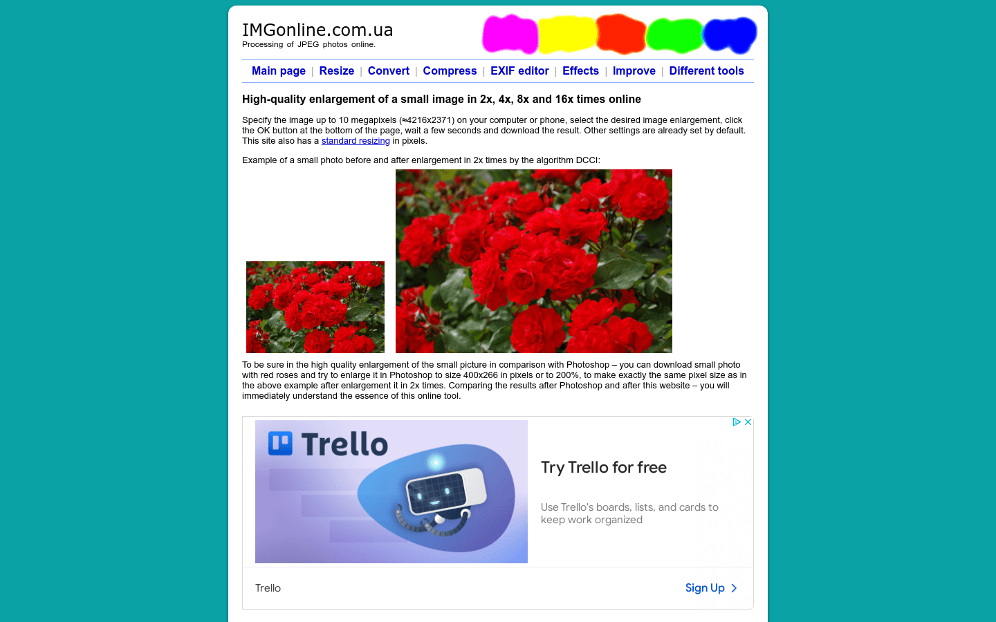 Enlarge small image preview