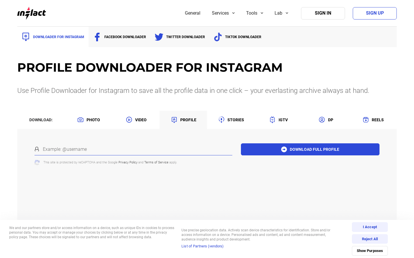 Profile Downloader for Instagram preview