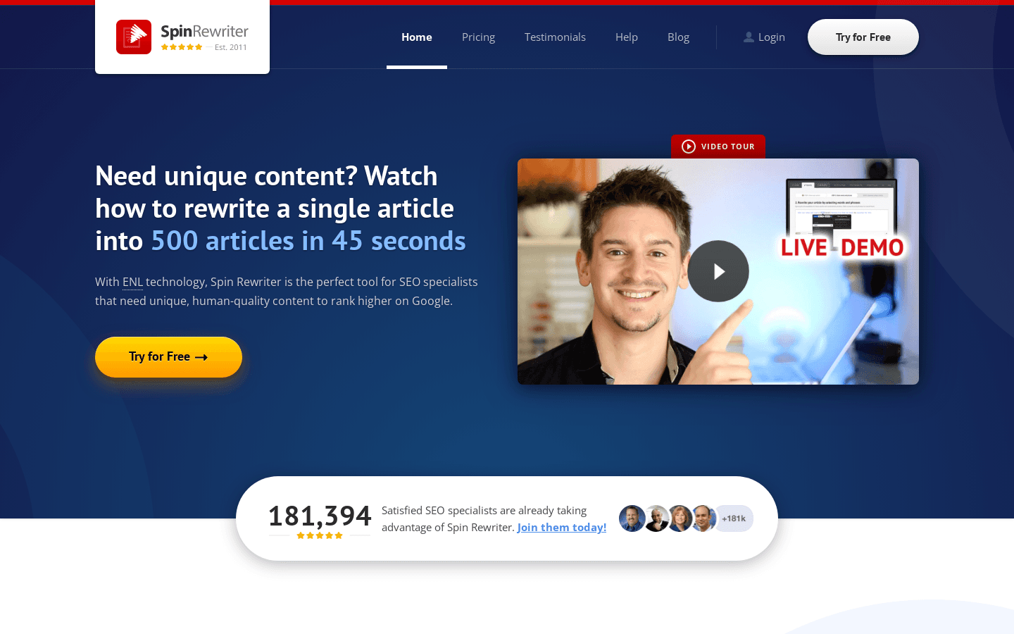 Spin Rewriter preview