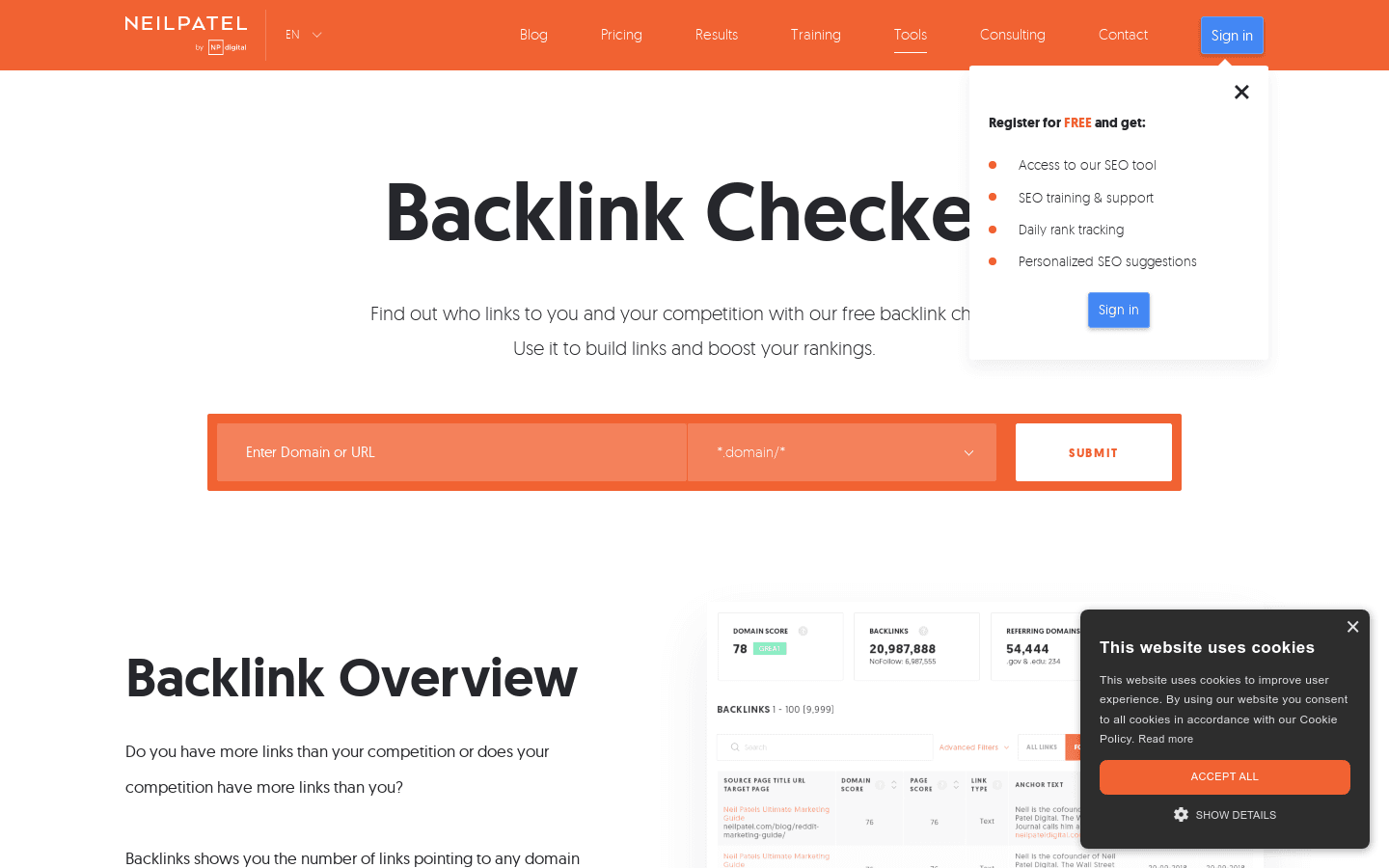 Backlinks preview