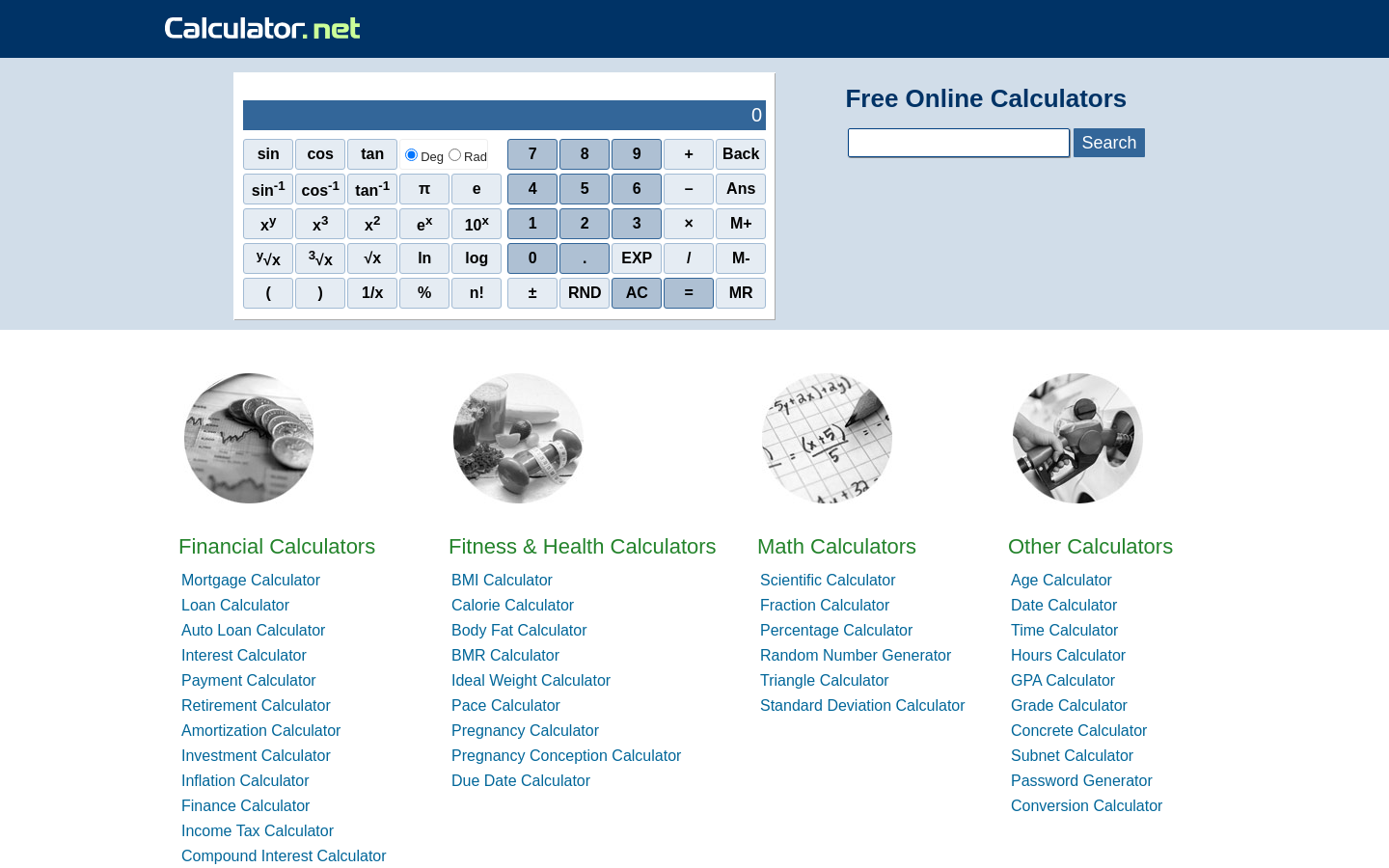 Free Online Calculators preview