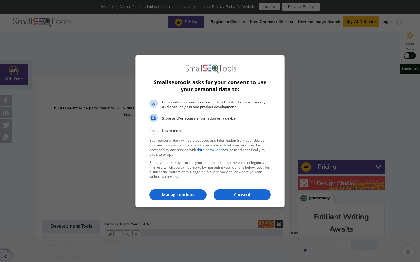 JSON Beautifier preview