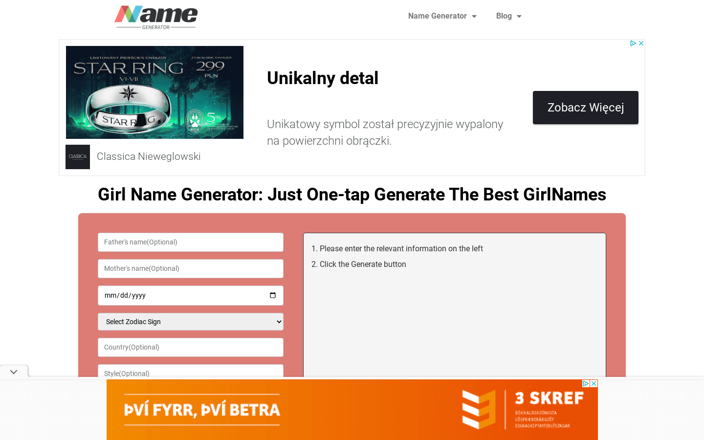 Girl Name Generator preview