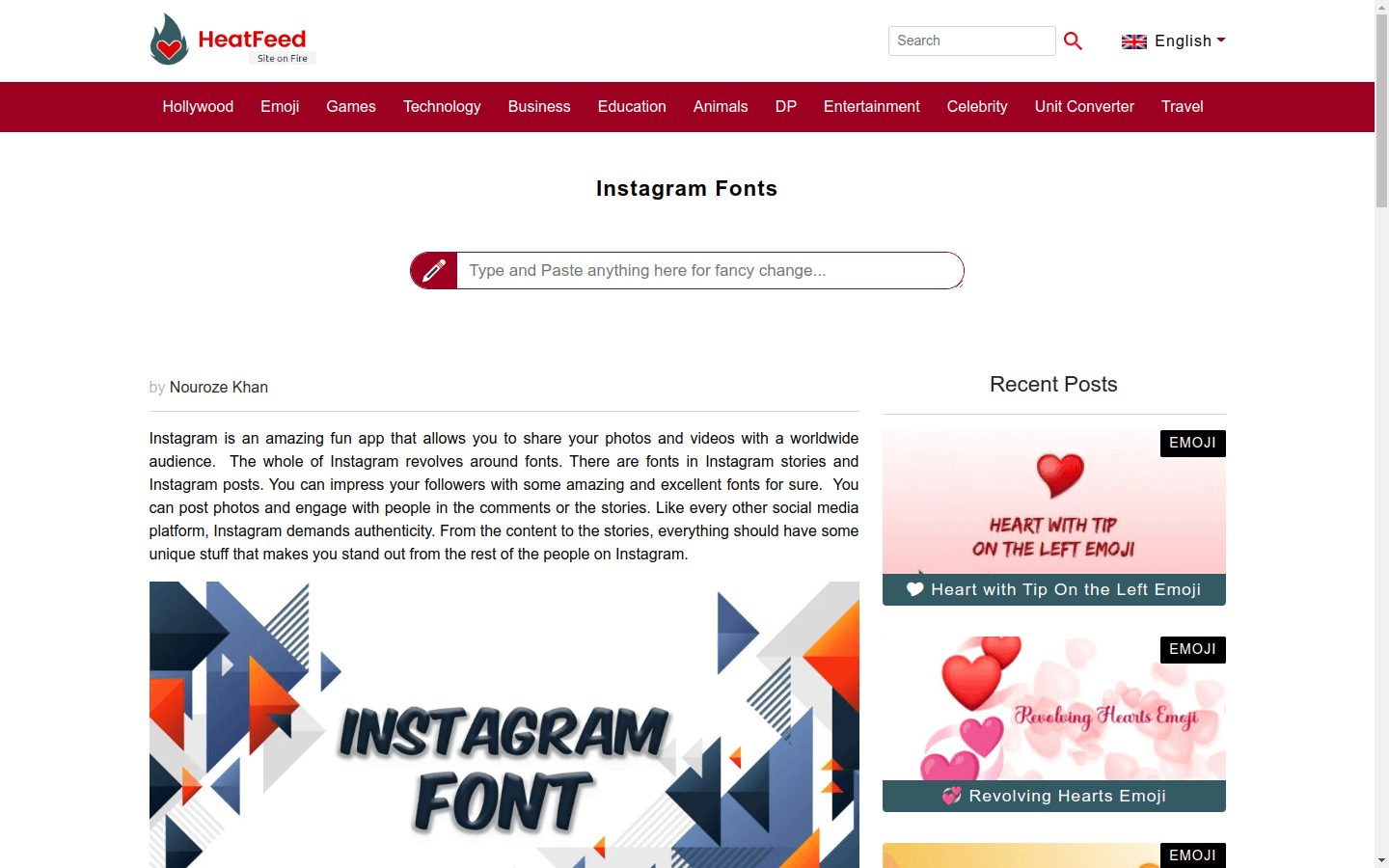 Heatfeed Instagram Fonts preview