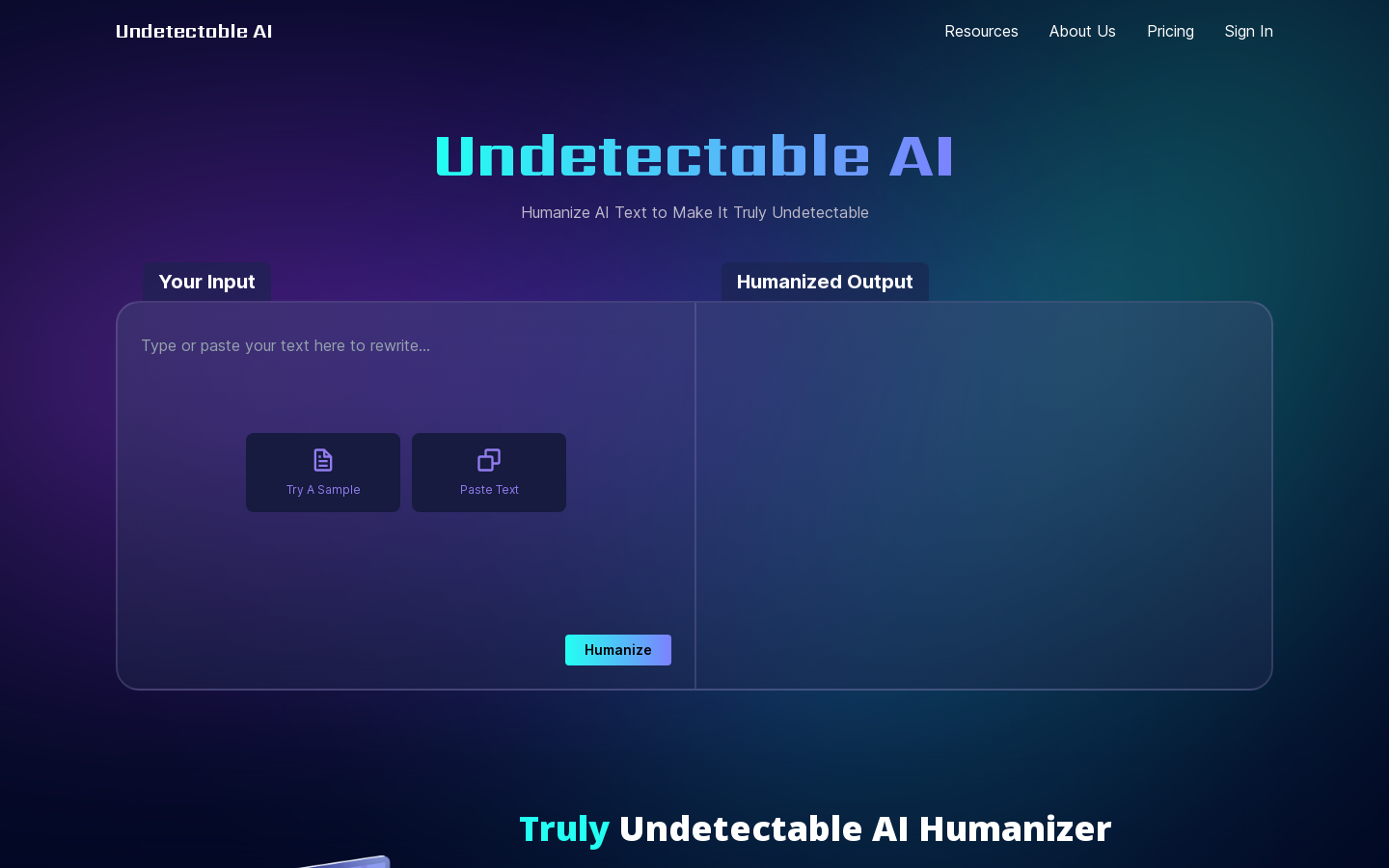 Undetectable AI preview