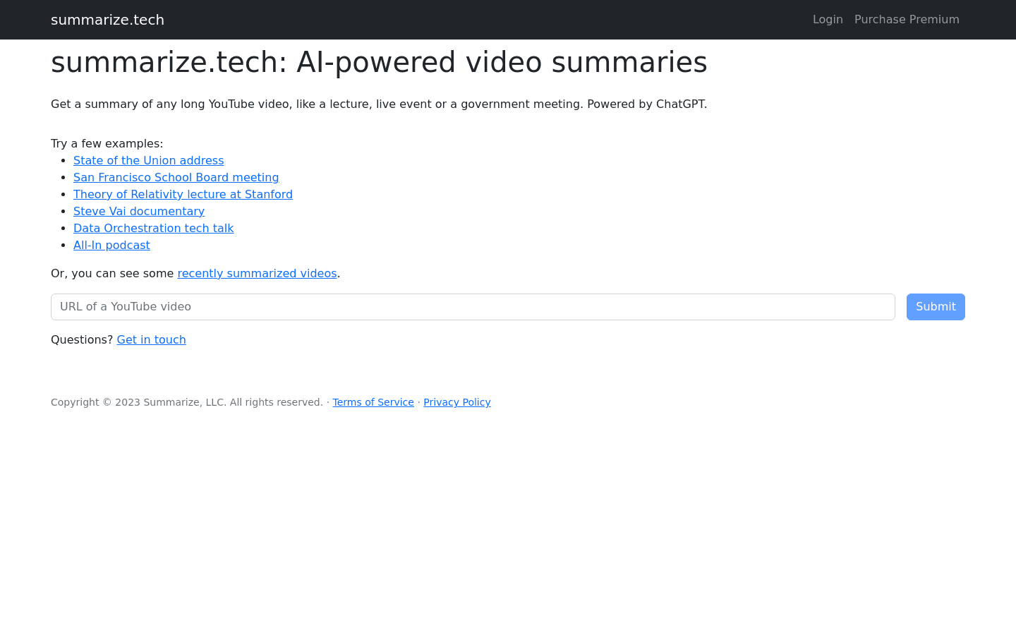 summarize.tech preview