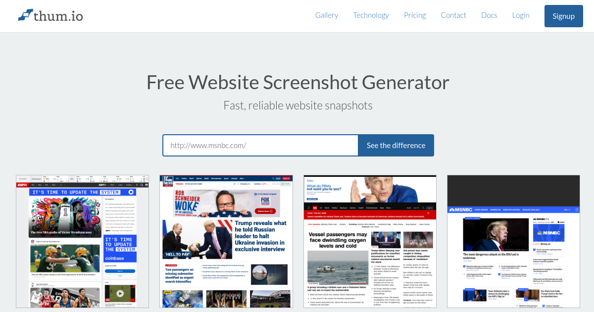 Free Website Screenshot Generator preview