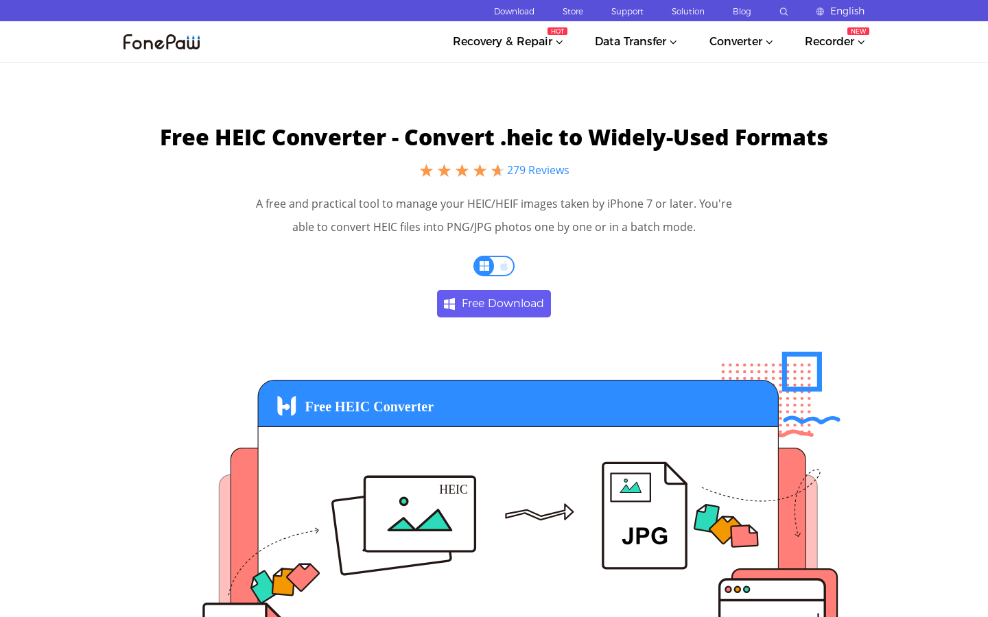FonePaw HEIC Converter preview