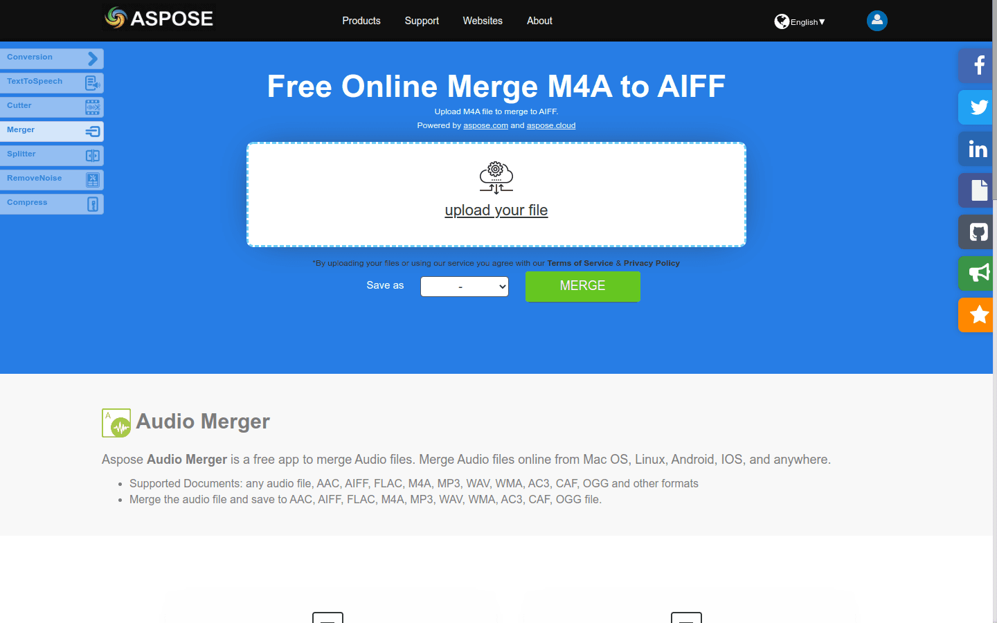 Merge Audio file App preview